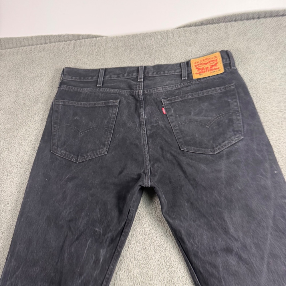 Levis 505 Regular Fit Straight Leg Jeans Mens 38x30 Faded Black Denim 00505-0260